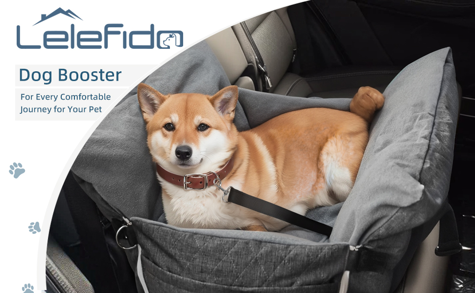 Автокрісло для собак - автокрісло-бустер для маленьких та середніх собак до 18 кг, з ременем безпеки та кишенями для зберігання, антиковзаюча підставка (смужка в морському стилі), сіре, 77x52 см