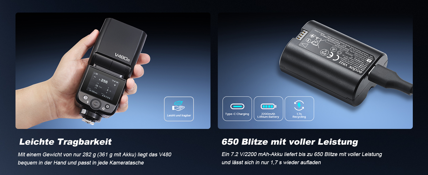 Спалах для камери Godox V480O: потужний TTL-спалах GN50 для Olympus та Panasonic