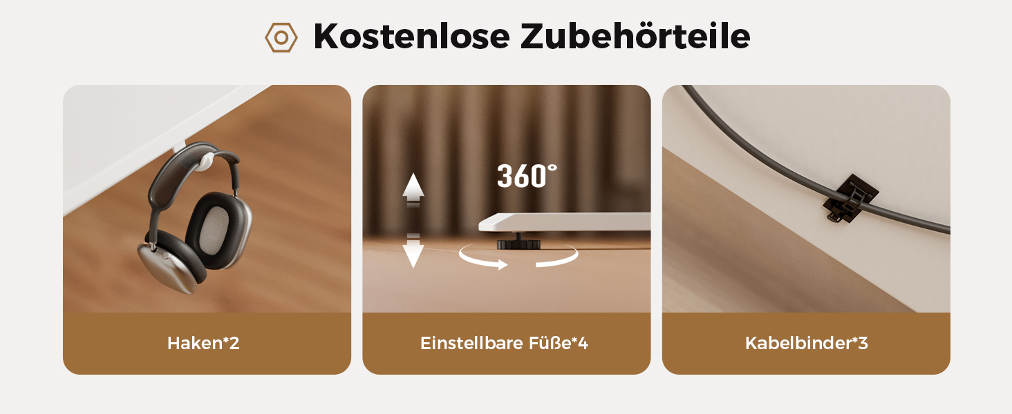 Електричний регульований стіл Agilestic 140x60 см з LED-підсвіткою, USB-портом та мобільним тримачем монітора, білий