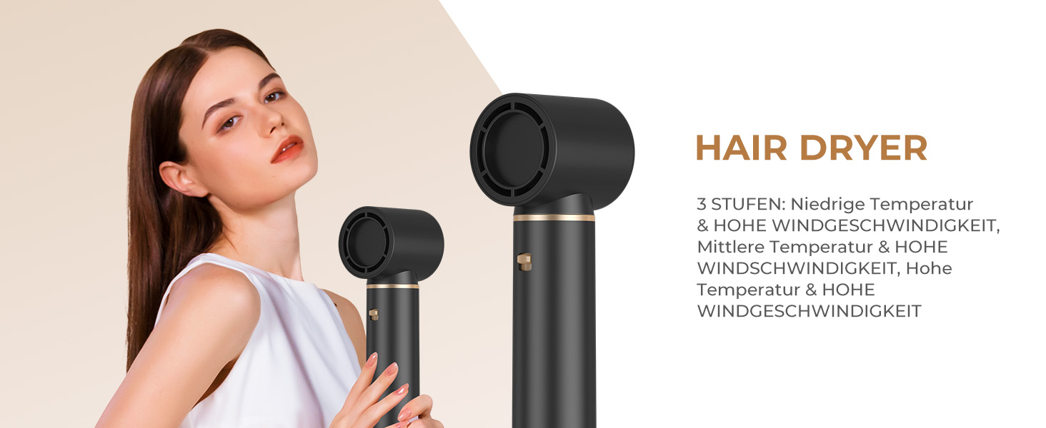 Airstyler Föhnbürste 5 в 1: фен-щітка, 1000W, для створення локонів та об'єму, чорний