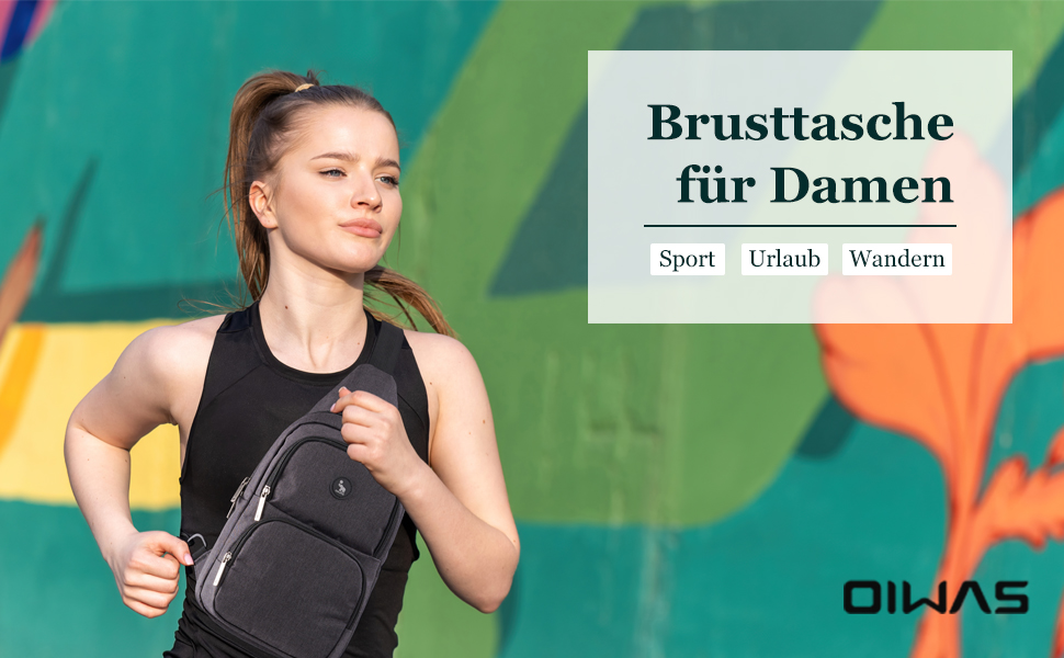 Чоловіча нагрудна сумка OIWAS, чорна, для туризму та повсякденного використання