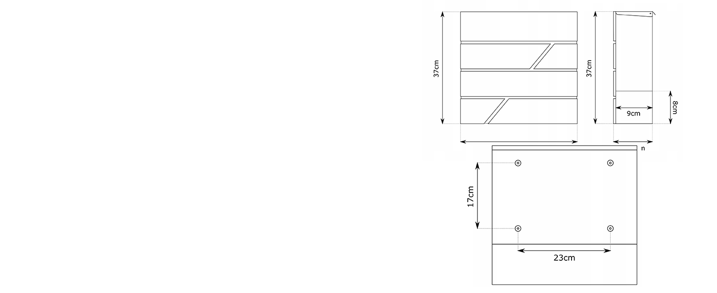 Поштовий ящик з газетницею з нержавіючої сталі, настінний, з замком та відділенням для преси, лазерне гравіювання (чорний)