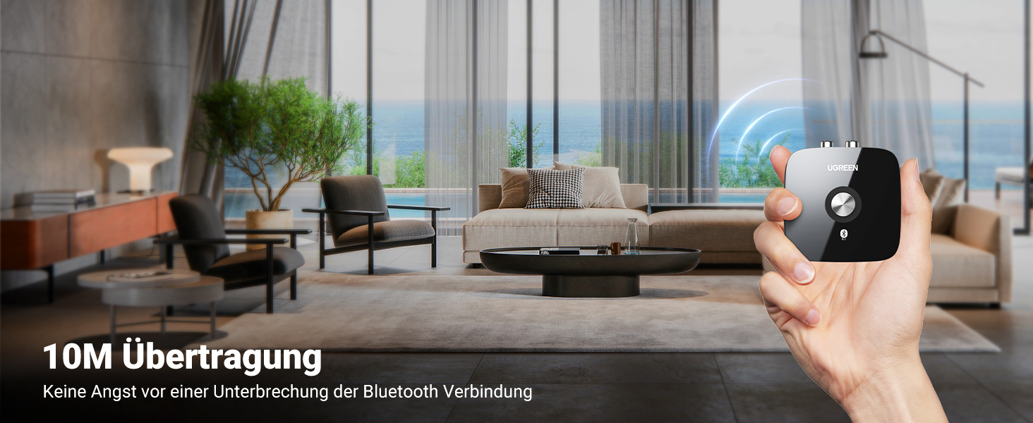 Адаптер Bluetooth 5.3 UGREEN AUX з 3.5mm RCA роз'ємом: Bluetooth приймач для стереосистеми, Hi-Fi ресивера, автомобільного радіо, домашніх колонок, підсилювача (aptX HD)