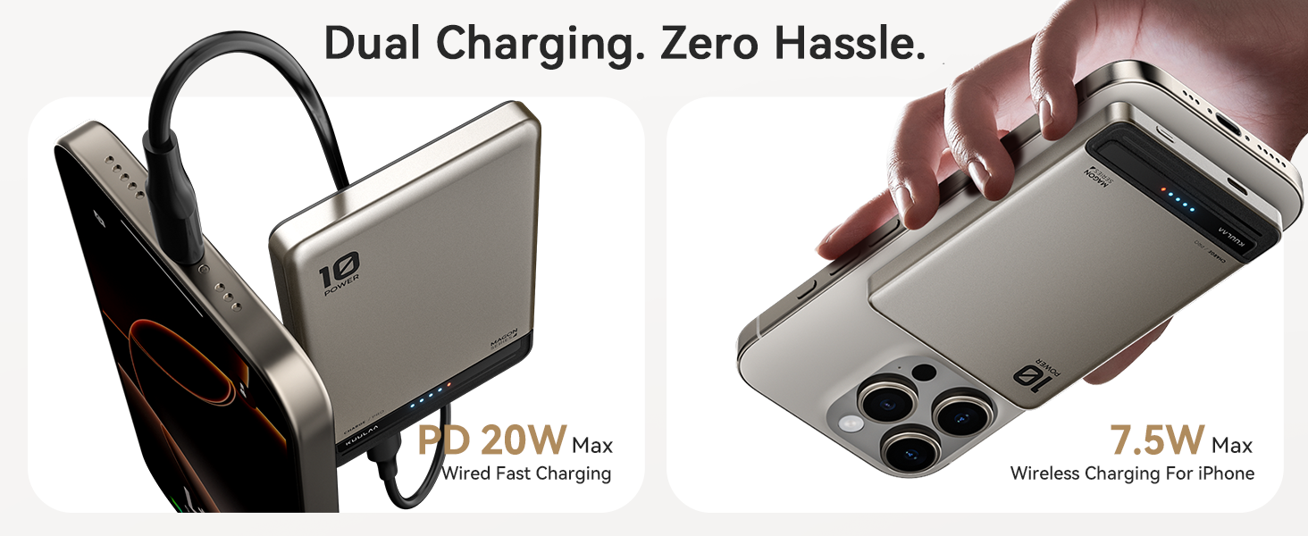 Power Bank Kuulaa Ultra Slim Magsafe 10000mAh 20W: Швидка зарядка, бездротовий акумулятор для iPhone