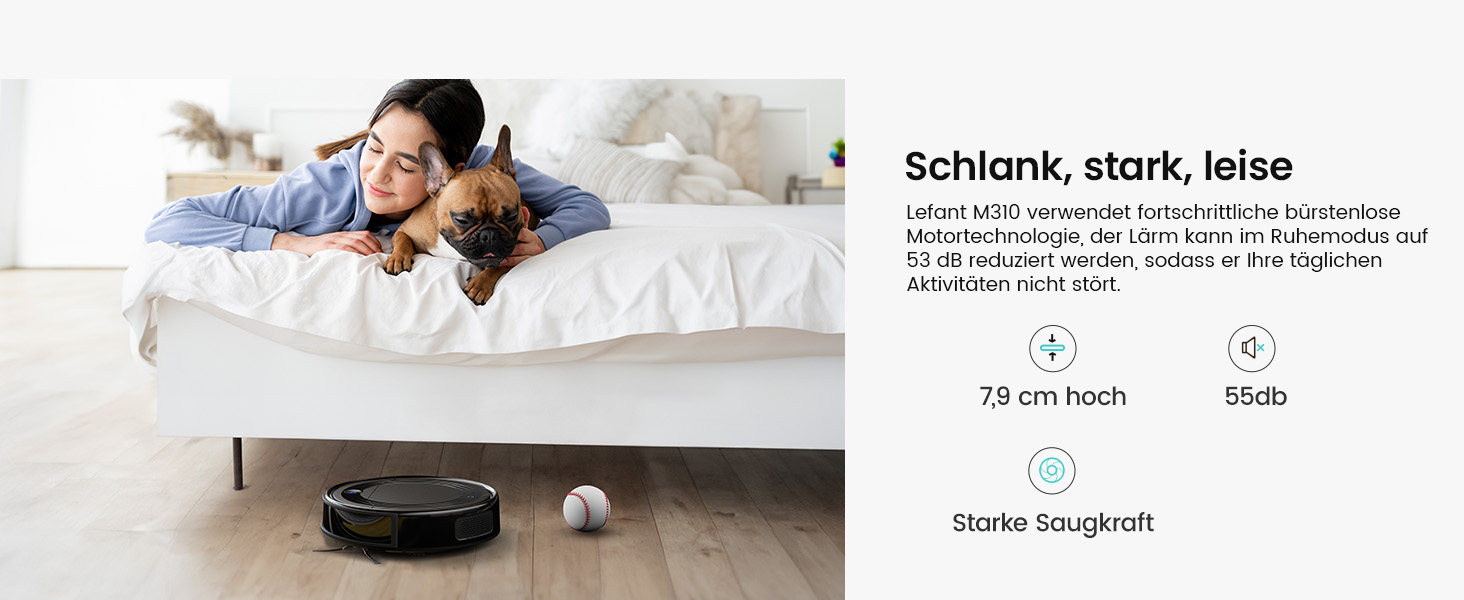 Робот-пилосос LEFANT M310: потужний, з Wi-Fi, для тварин та твердих поверхонь