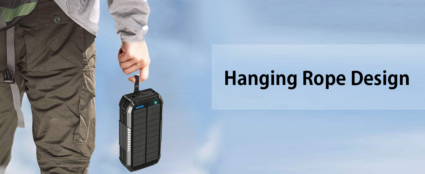 Портативний зарядний пристрій Solar Powerbank 70000mAh з сонячною панеллю, PD 30W, USB-C, 3.0A, інтегрованим кабелем, бездротовою зарядкою 15W, ручним генератором, LED-індикаторами, ліхтариком, для смартфонів, чорний