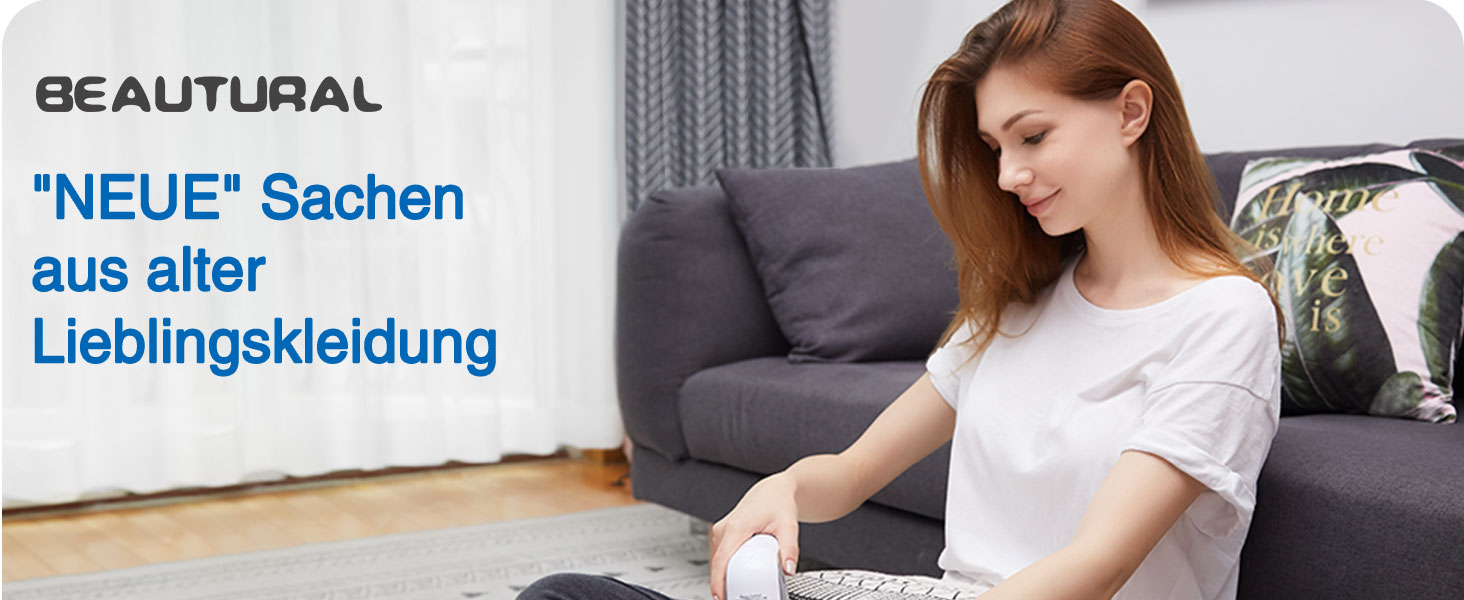 Електричний видальник ворсу Beautural - бездротовий, 3 рівня висоти, 2 швидкості, для різних тканин, сірий