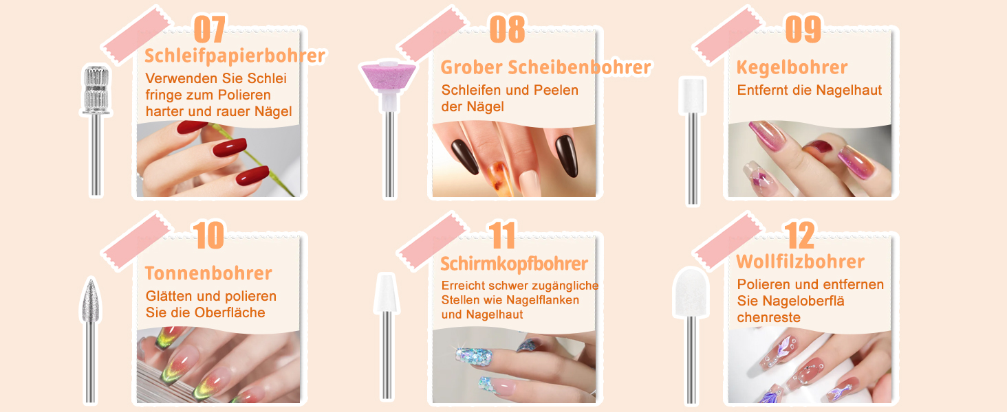 Електрична нігтьова пилка професійна 45000 об/хв з LCD-дисплеєм для гелю та акрилу, з фіксацією біт, набір для манікюру та педикюру, білий