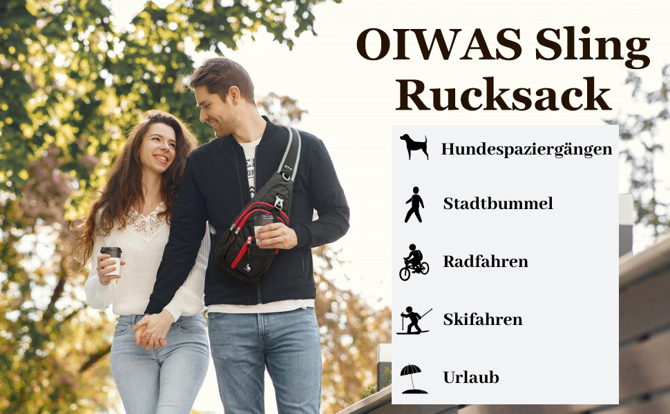 Чоловіча нагрудна сумка Olwas – чорна, для фотографії, подорожей, велосипеда та мотоцикла