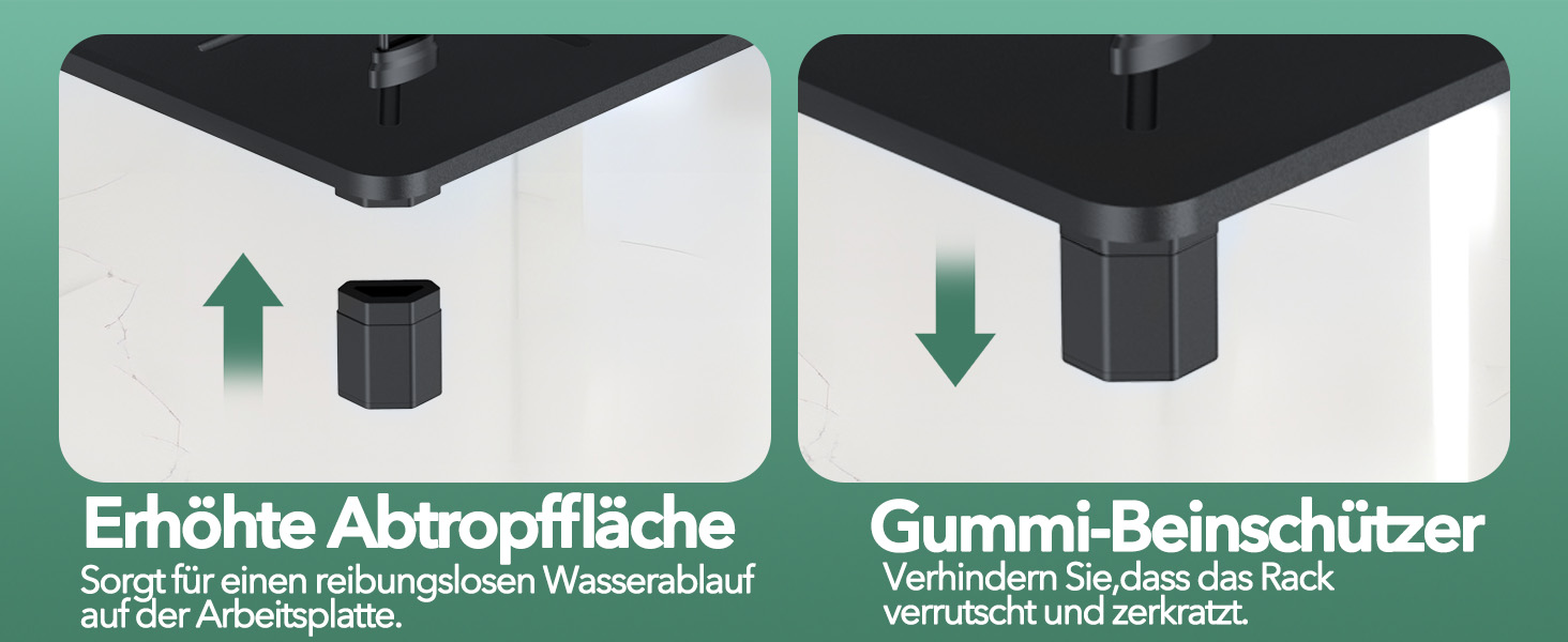 Підставка для посуду ROTTOGOON 2-ярусна, з нержавіючої сталі, чорна - органайзер для кухонних аксесуарів