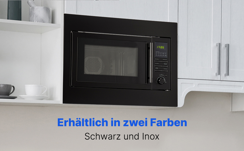 Вбудована мікрохвильова піч Bomann з грилем та конвекцією | 60 см | 900 Вт | 25 л | Нержавіюча сталь
