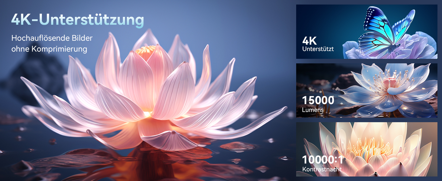 Портативний проєктор Mini Beamer 4K/1080P з Wi-Fi 6 та Bluetooth 5.4, Auto Keystone, 200 дюймів, сумісний з ноутбуками, смартфонами та TV