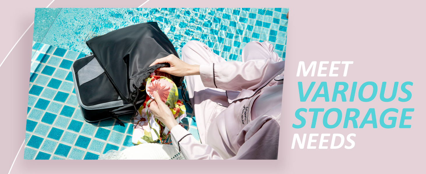 Органайзери для валізи BAGSMART компресійні, набір 6 шт., чорні - ідеальний органайзер для подорожей та ручної поклажі