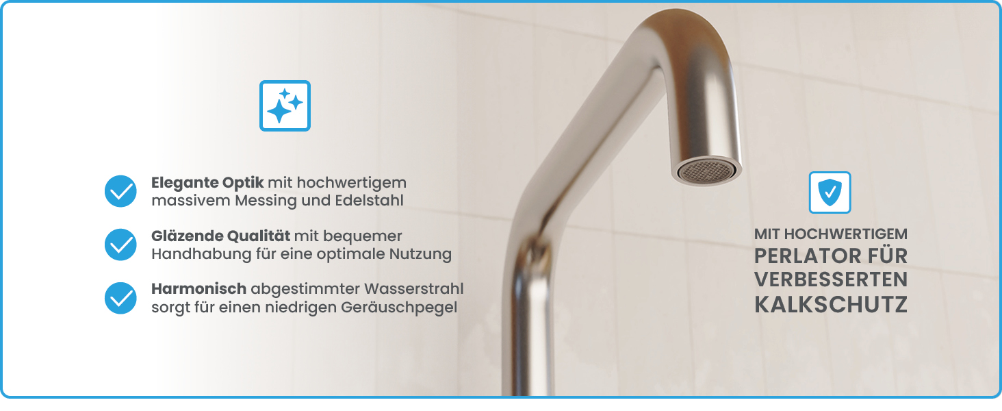 Кухонний змішувач Bächlein Plivo з нержавіючої сталі – одноручний, поворотний вилив, масивний дизайн, для кухні