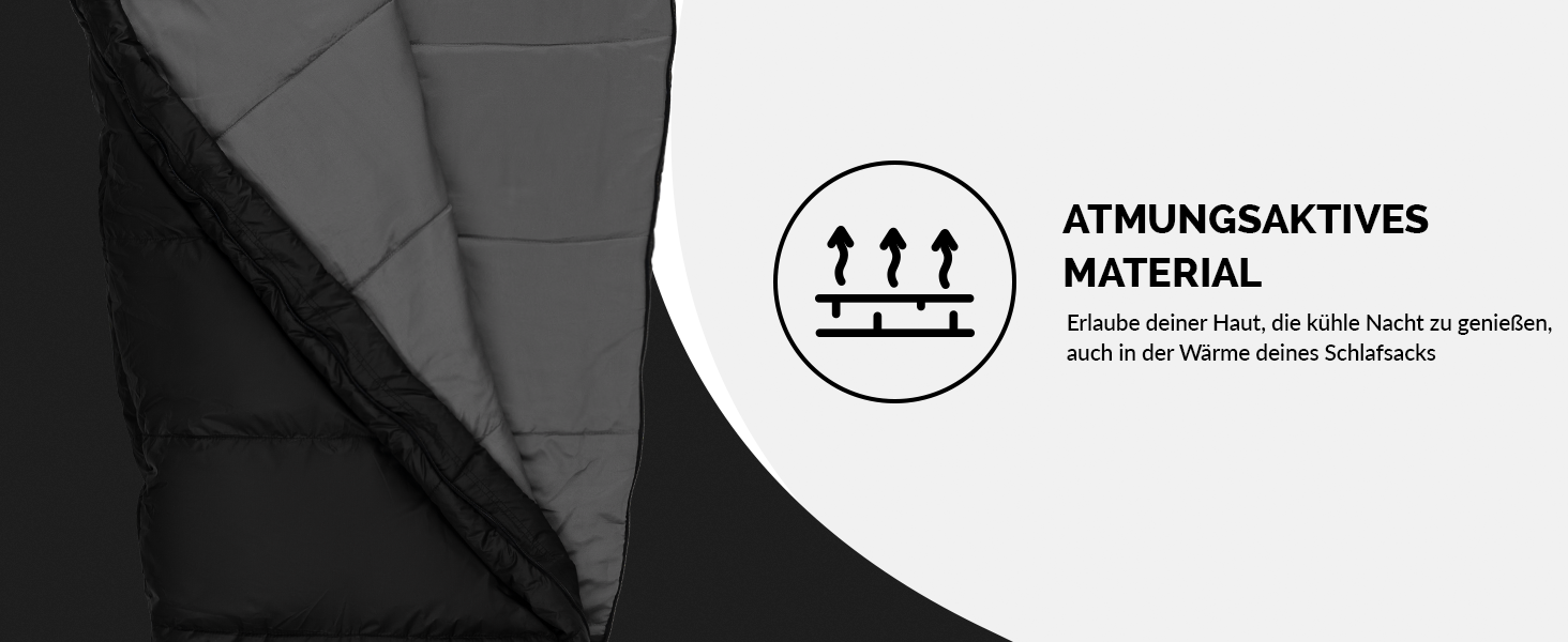 Спальний мішок Mumienschlafsack для 3-4 сезони, 8°C до -5°C, 300GSM, 80x220cm, для жінок та чоловіків, чорний