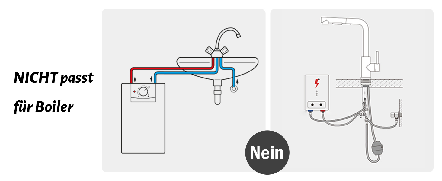 Кухонний змішувач Appaso з висувною лійкою, високотискний, 2 режими, 360° обертання, нержавіюча сталь, без свинцю та нікелю