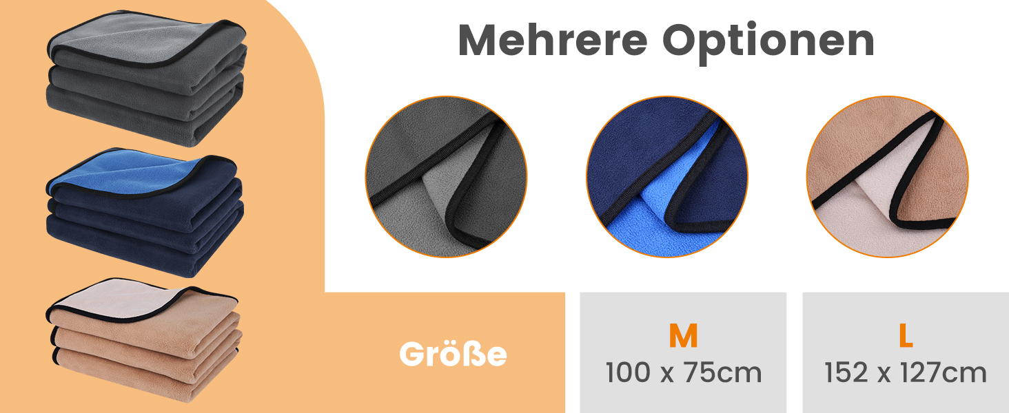 Водонепроникний коврик для собак PETTOM 152x127 см, м'який коврик для великих та маленьких собак, захисний коврик для дивана, ліжка, автокрісла, меблів - прання до 30°C (L, Сірий)