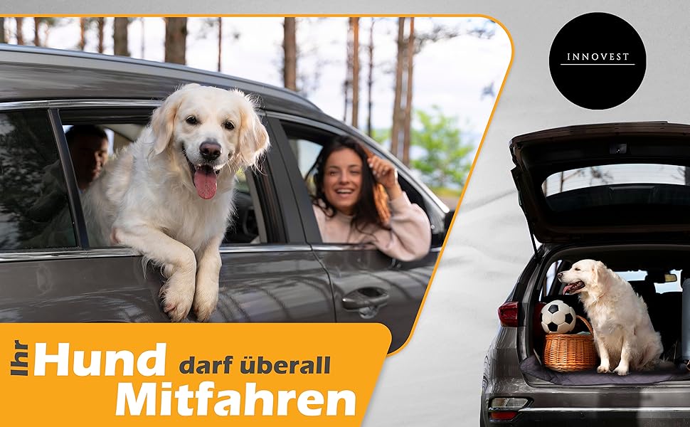 INNOVEST Захисний килимок для авто для собак - захист заднього сидіння, килимок у багажник, для подорожей та транспортування