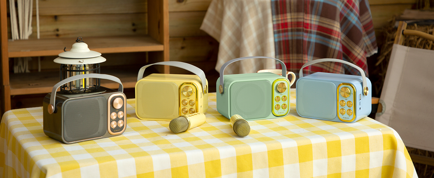 Караоке машина з 2 мікрофонами, портативна Bluetooth колонка для дітей та дорослих, 7 голосових ефектів, ідеально для вечірок та днів народження, рожева