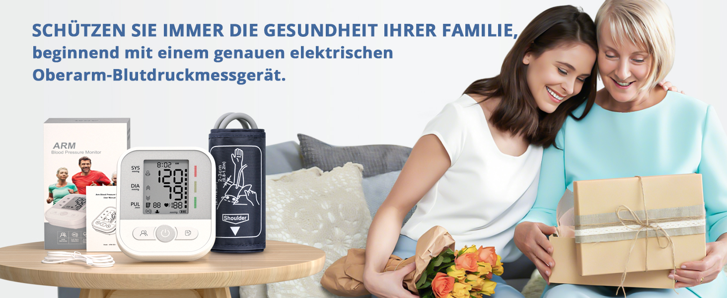 Автоматичний тонометр на плече з LCD-дисплеєм та регульованою манжетою (22–42 см), Perlweiß (білий)