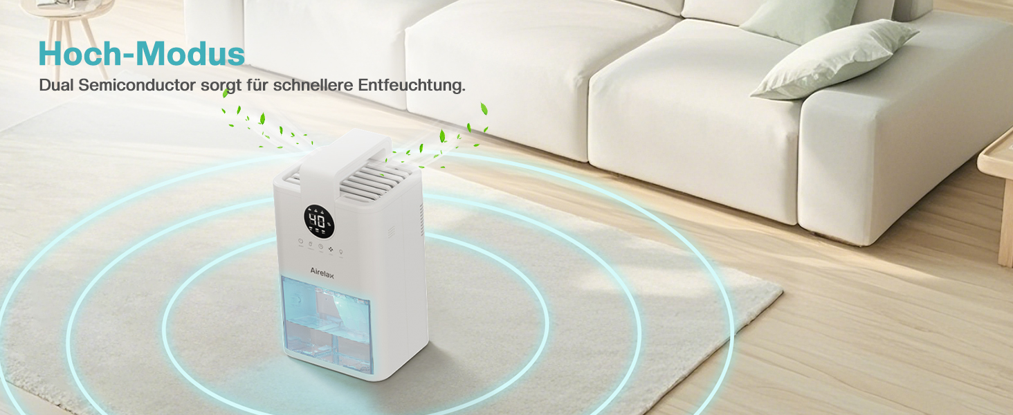 Електричний осушувач повітря Airelax 1000 мл з автовимкненням, тихий, для підвалу, спальні, ванної кімнати