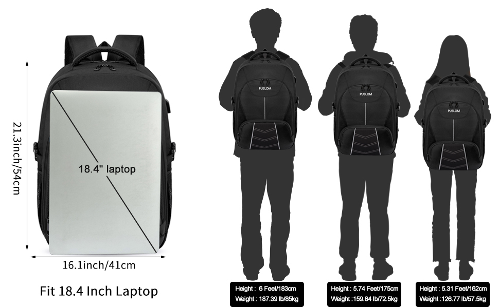 Чоловічий рюкзак 55L, водовідштовхуючий, з відділенням для ноутбука 18.4