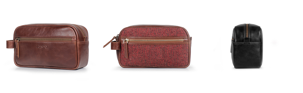 Чорна дорожня сумка Londo Echtleder з культурою та косметичною сумкою - унісекс