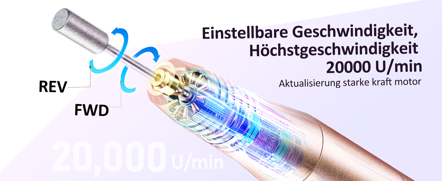 COSLUS Бездротовий портативний фрезер для нігтів 11 в 1: манікюр та педикюр, фрезер для гелю та акрилу, рожеве золото