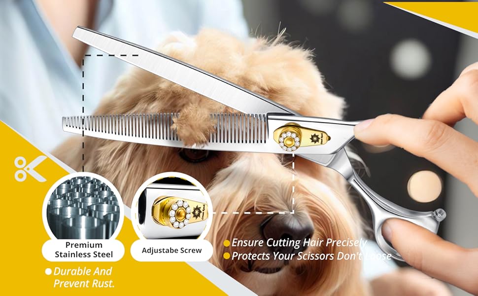 Професійна собача шерсть ножиці Dream Reach 8 дюймів - 440C нержавіюча сталь, ергономічна ручка, для собак та котів