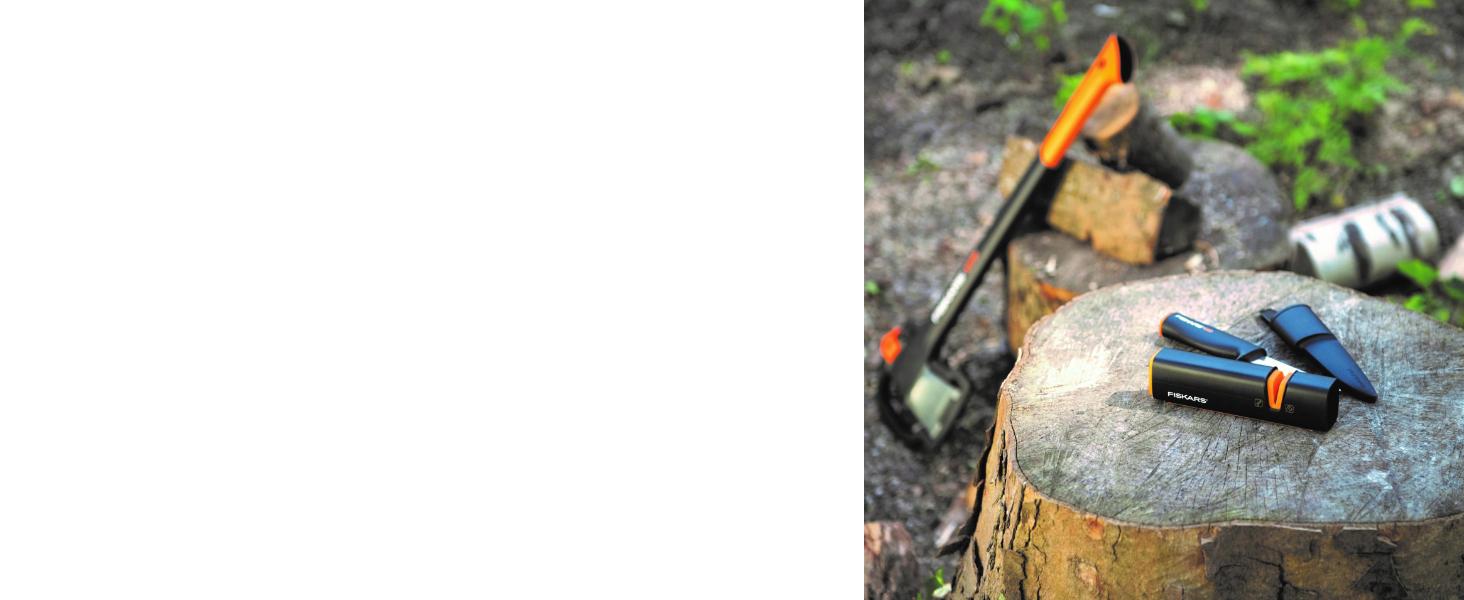 Точилка для ножів Fiskars Xsharp: керамічний точильний елемент, корпус з скловолокна, чорний/помаранчевий
