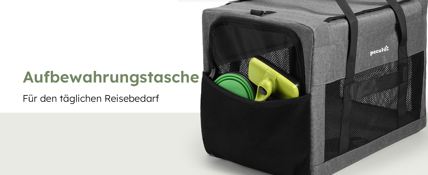 Транспортна сумка для котів Pecute Katzentasche - переноска для котів та маленьких собак, 47 x 33 x 30 см, сіра