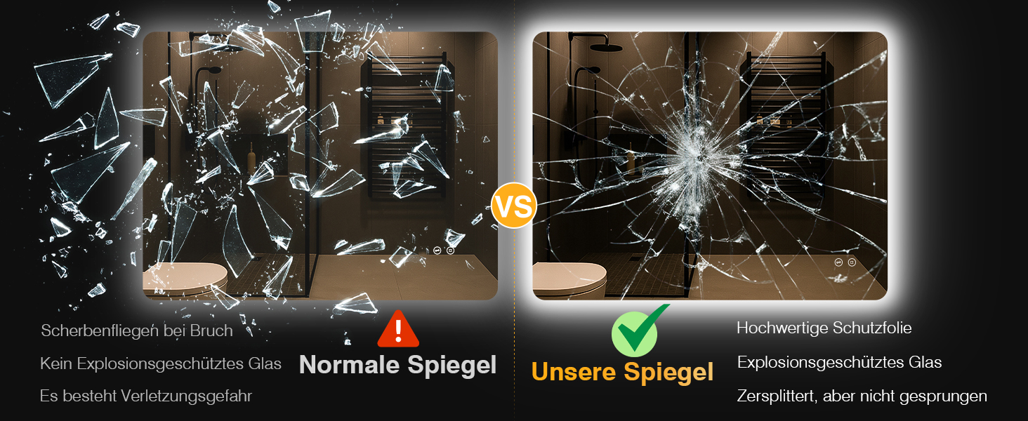 Дзеркало для ванної кімнати з підсвічуванням 50x70 см, LED, проти запотівання, 3 кольори світла, регулювання яскравості, прямокутна форма, сенсорне управління, функція пам'яті, монтаж горизонтально/вертикально (без рами, 3 кольори світла, регулювання яскравості)