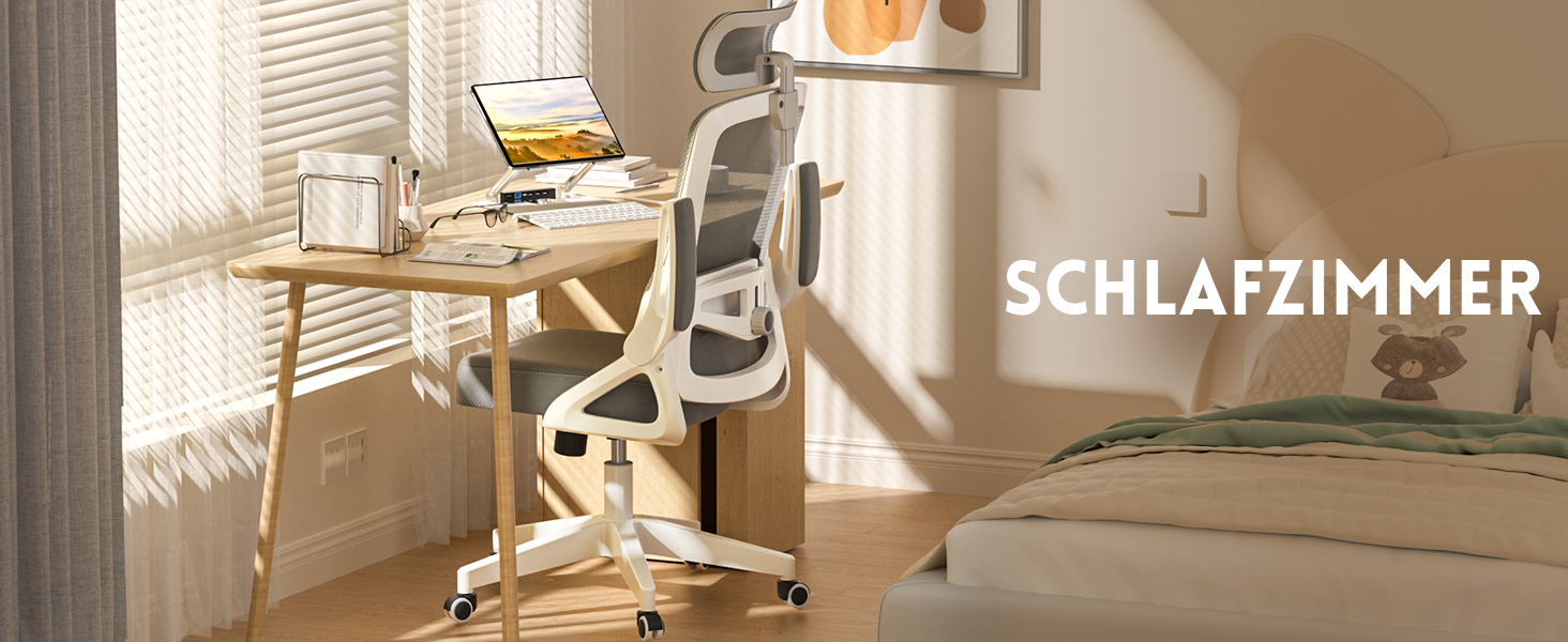 Ергономічне крісло для офісу та геймінгу з регульованими підлокітниками, широке сидіння