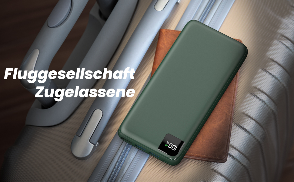 Power Bank Bilivein 27000mAh з LED дисплеєм: швидка зарядка 22,5W, PD/QC, USB-C, для телефонів та планшетів (зелений)