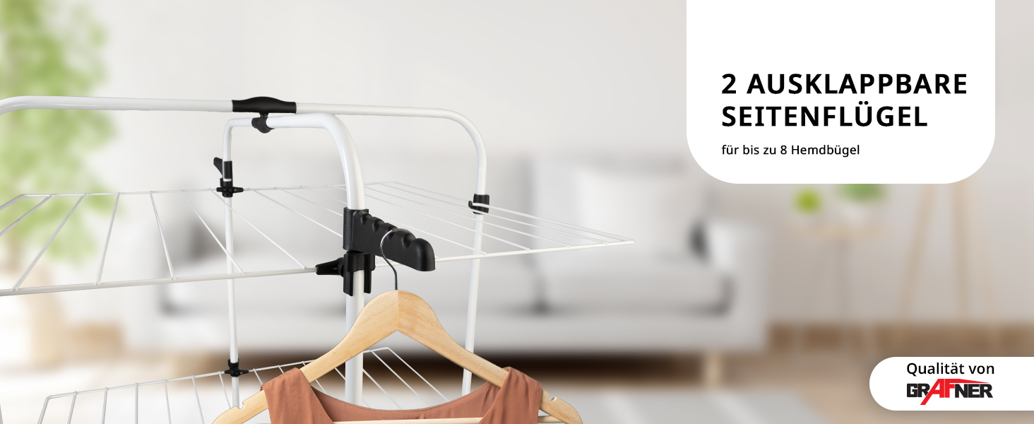 Сушарка для білизни Grafner Turm з колесами, 30 метрів мотузки, 3 яруси, 6 крил, розкладна та компактна