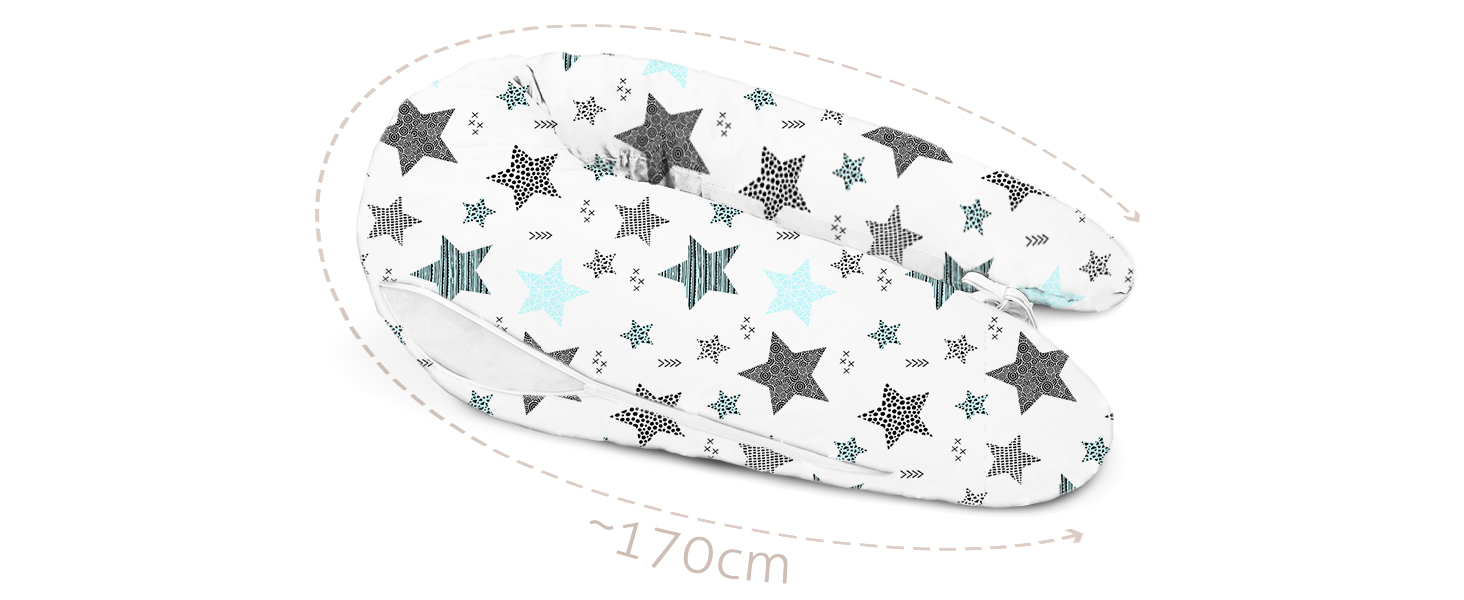 Подушка для вагітних Amilian Stillkissen 170 см XXL - подушка для сну на боці, підтримка тіла, Body Pillow для годування (Тюрковий)