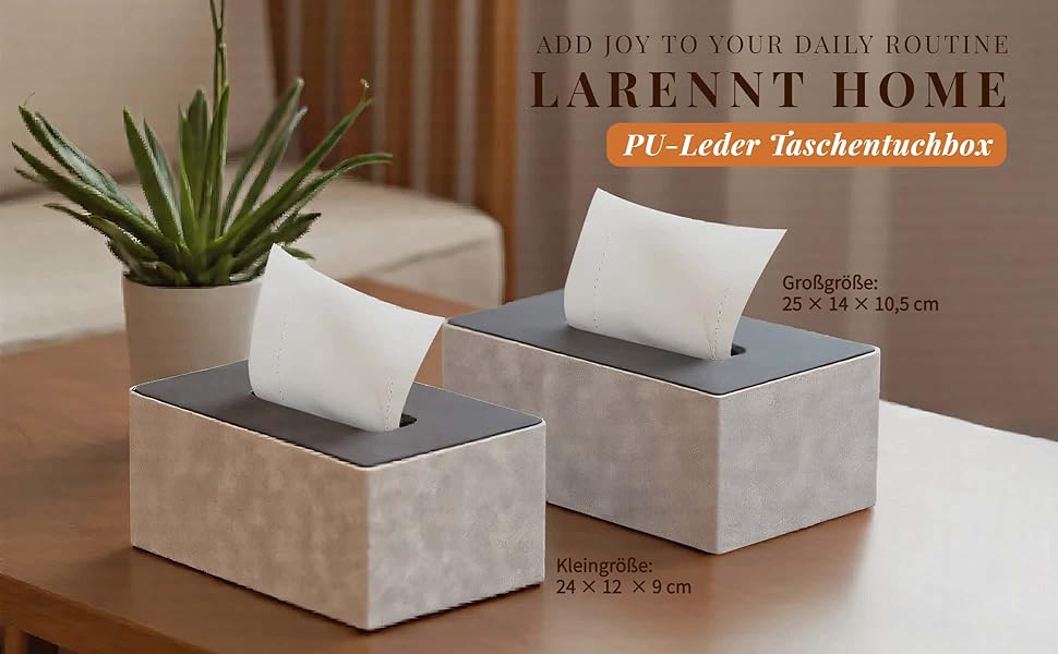 Скляниця для серветок з PU-шкіри, квадратна, сірого кольору з імітацією дерева, 25x14x10 см. Підходить для дому, ванної кімнати, вітальні, спальні, авто та офісу