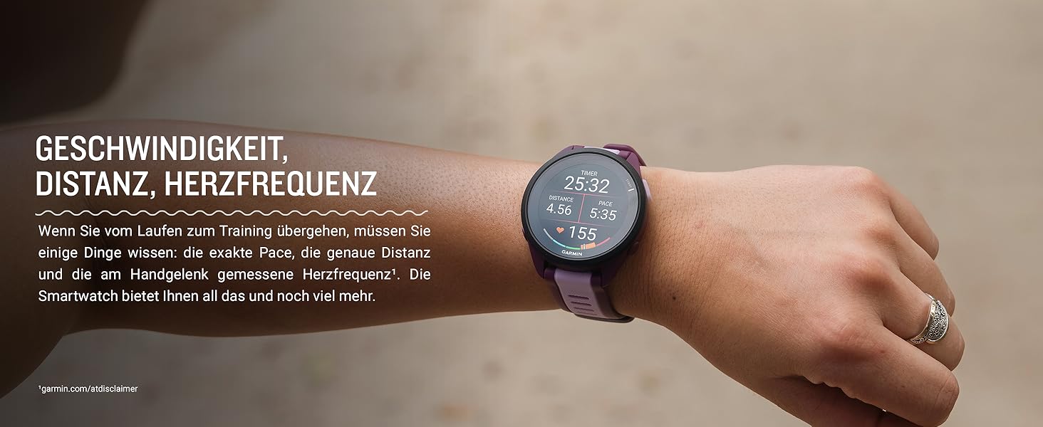 Garmin Forerunner 165 43mm: Розумний годинник для бігу з AMOLED екраном, до 11 днів роботи, 25+ спортивних функцій, рекомендації тренувань та моніторинг здоров'я