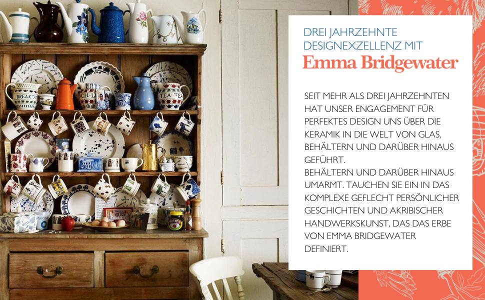 Emma Bridgewater Велика керамічна чашка 1/2 пінти Blue Iris – чашка для кави, чаю, латте, капучино, подарунок