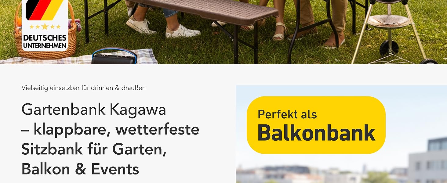 Стіл-буфет Floordirekt Buffettisch: розкладний пластиковий стіл 183x76 см з ручкою для перенесення, для саду, тераси, балкону, кемпінгу (на 6 осіб)