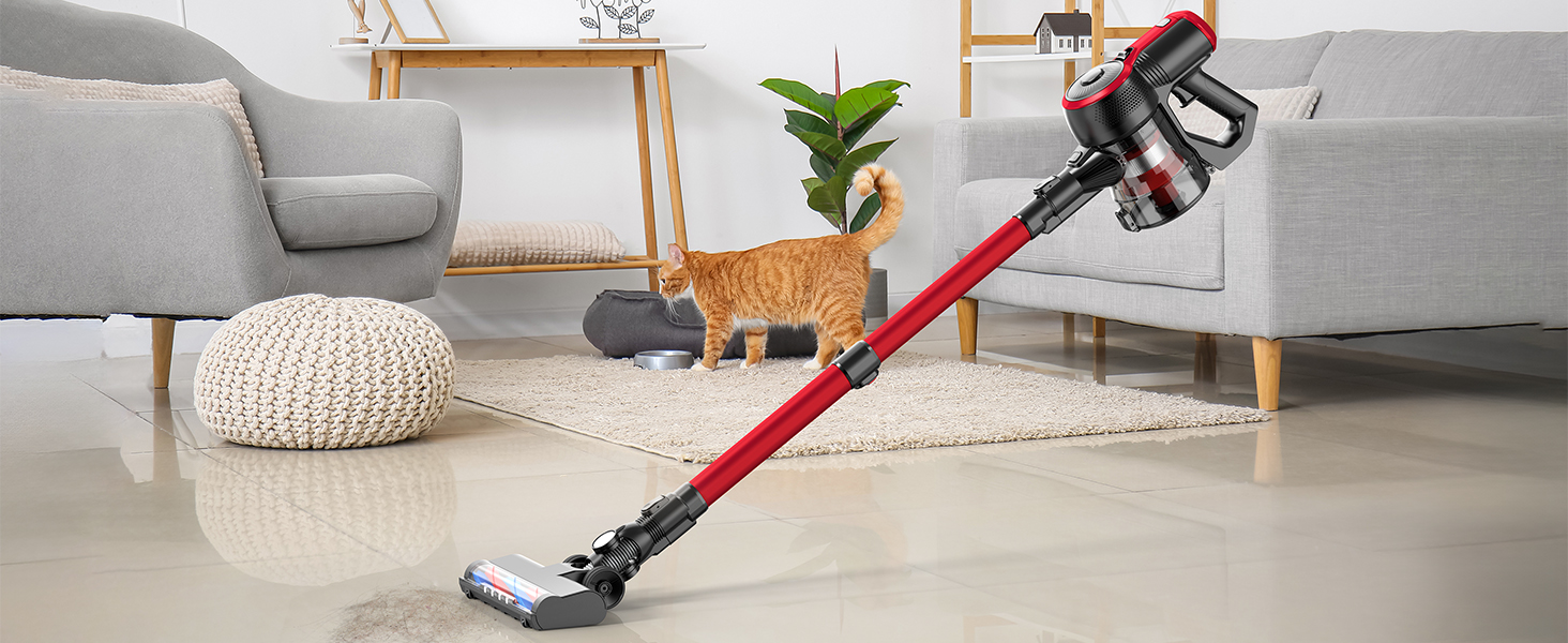 VEGREM Бездротовий акумуляторний пилосос 25Kpa з LED-підсвіткою та 2 режимами потужності, до 40 хвилин роботи