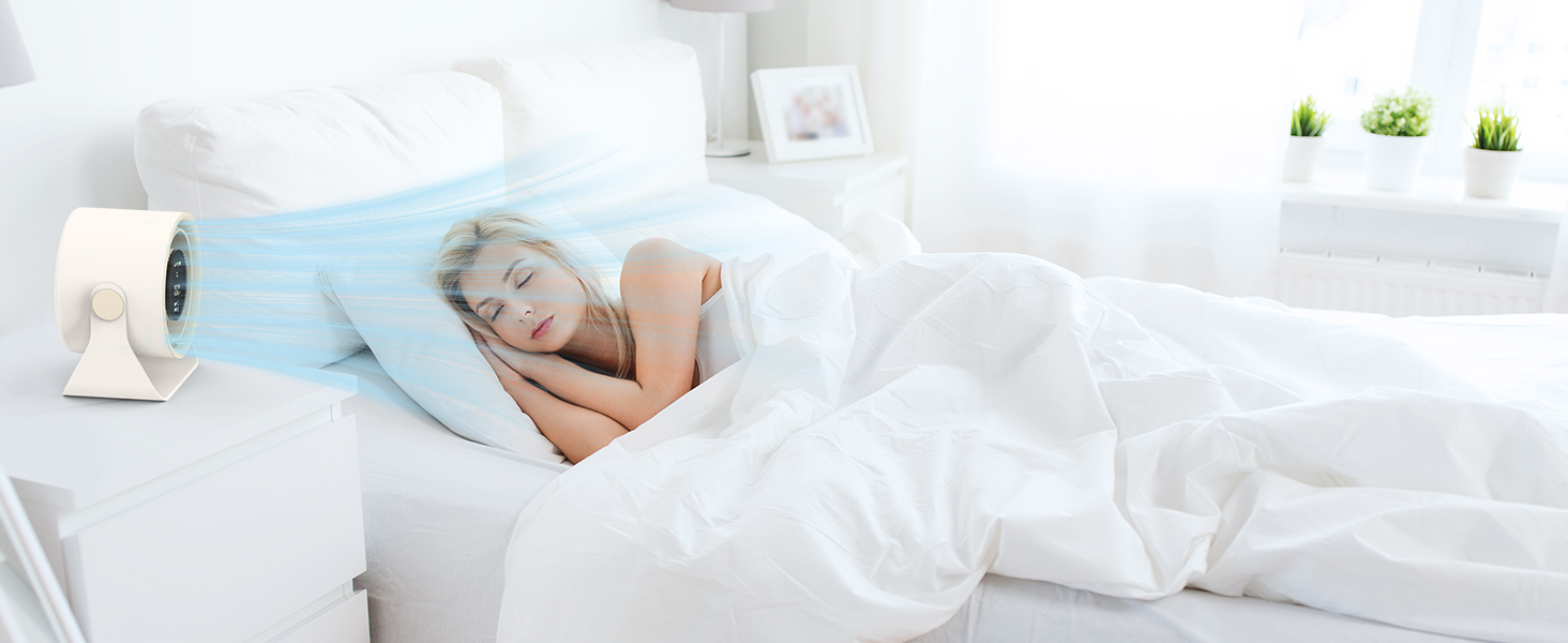 Настільний вентилятор Minthouz з LED-дисплеєм, акумулятор 3600mAh, тихий, регульований, портативний для дому, офісу, подорожей