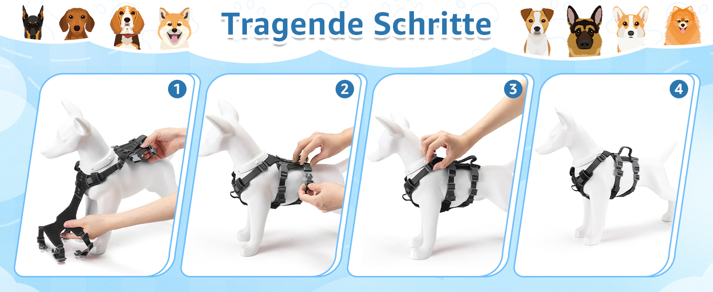 Шлейка для собак маленьких та середніх порід, легка та дихаюча, не тягне, з ручкою, світловідбиваюча, нейлон, з переднім кріпленням, для прогулянок та повсякденного використання, чорна, розмір S