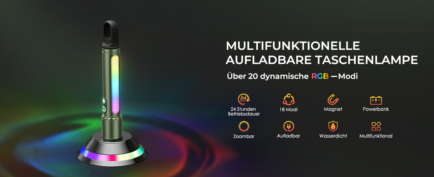 Ліхтарик LED акумуляторний 500000 люмен, 9 режимів, XHP90.2, Zoom, IPX7 водонепроникний, для кемпінгу, походів, надзвичайних ситуацій (зелений)