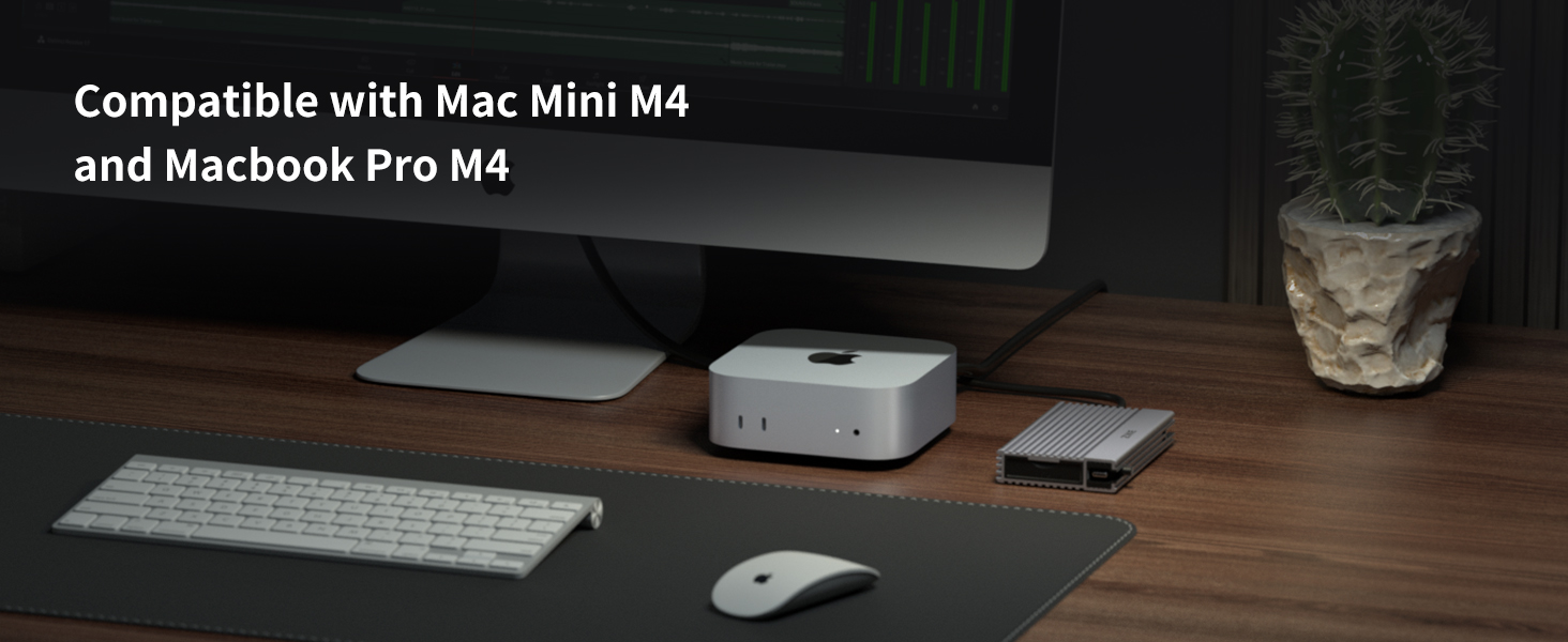 Корпус для SSD ZIKE 40Gbps M.2 NVMe з USB4.0 (до 3811MB/s), Thunderbolt4, сумісний з M.2 2280, USB3.2, PCI-E Gen 4x4