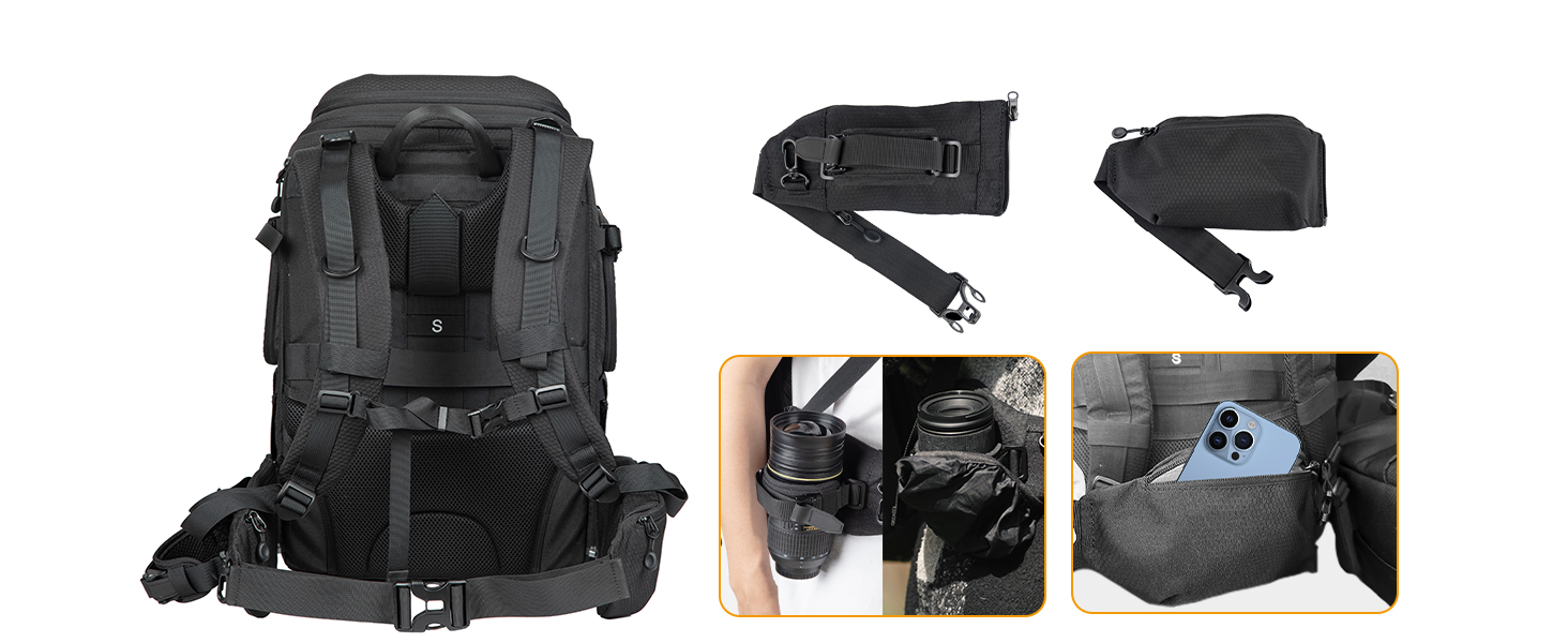 Рюкзак для камери Tarion HX-XL, 2-в-1, чорний, водонепроникний, з відділенням для ноутбука 15.6 дюймів