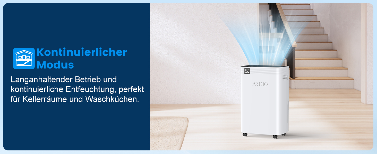 Електричний осушувач повітря 20 л/день з LED-дисплеєм, таймером та функцією відтавання, для квартир, ванних кімнат та підвалів