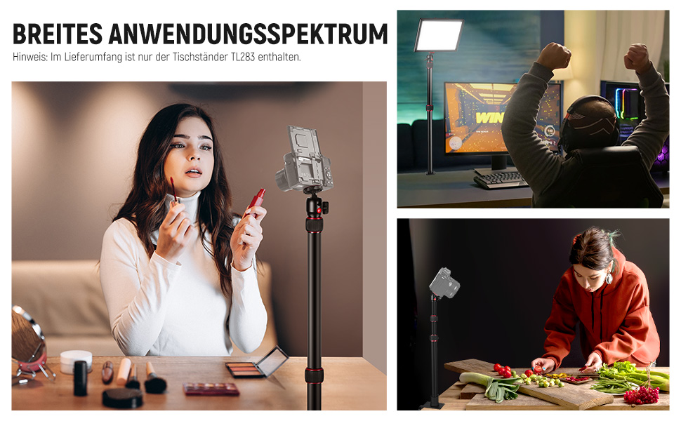 Тримач для камери NEEWER TL283 з регульованою ручкою, штатив для мікрофона та світла, червоний