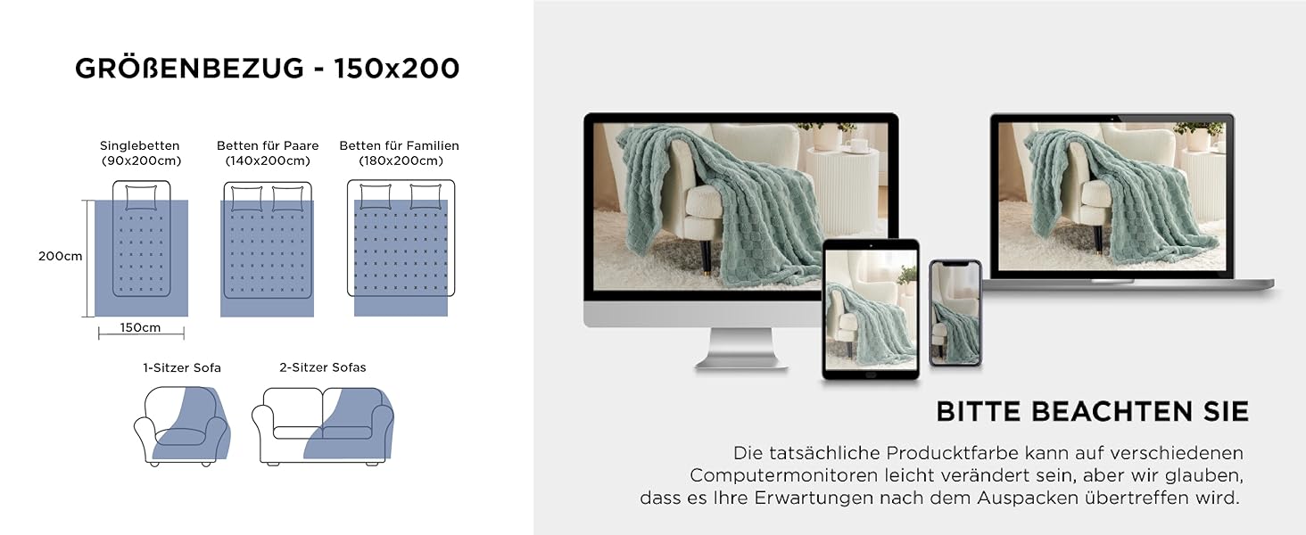 BEDSURE Плед пухнастий, флісовий та вовняний, для дивану, з візерунком шахової дошки, м'який та теплий, для декору кімнати, плед для відпочинку, світло-коричневий, 130 x 170 см