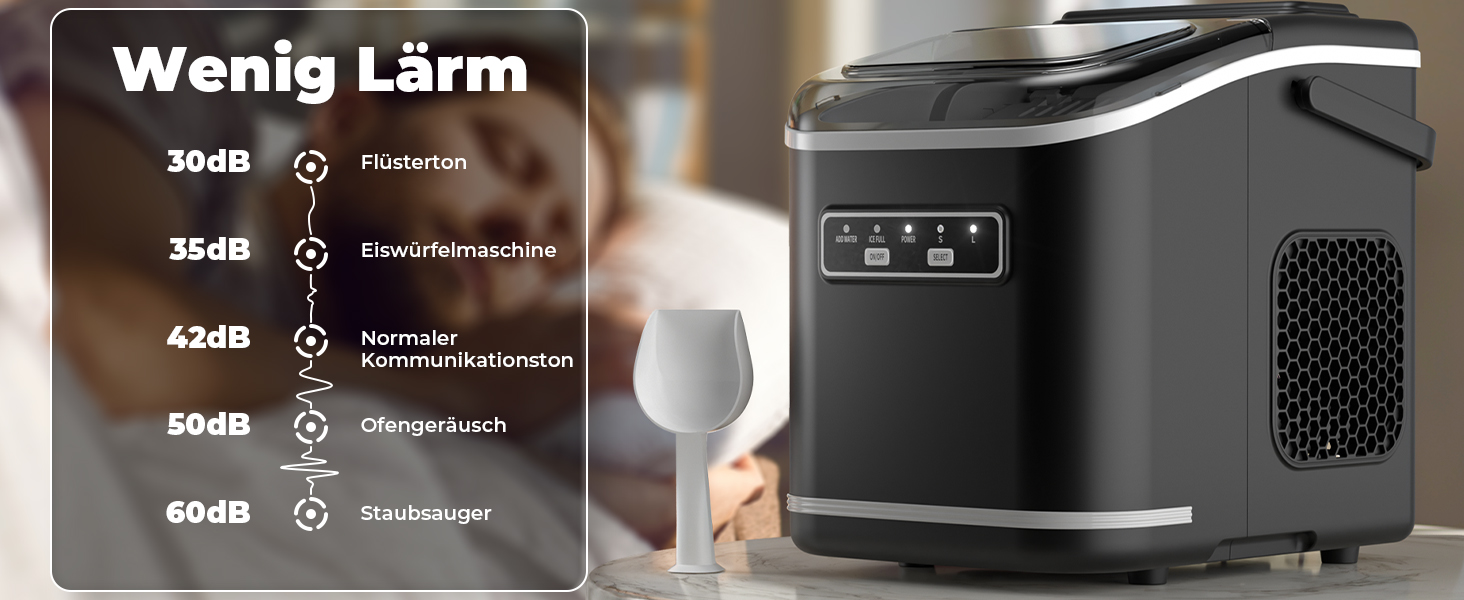 Acmeenjoy Ice Maker - Self-Cleaning Ice Machine for Kitchen, Bar, Office & Party - Makes 9 Ice Cubes in 6-8 Minutes, 12KG in 24H